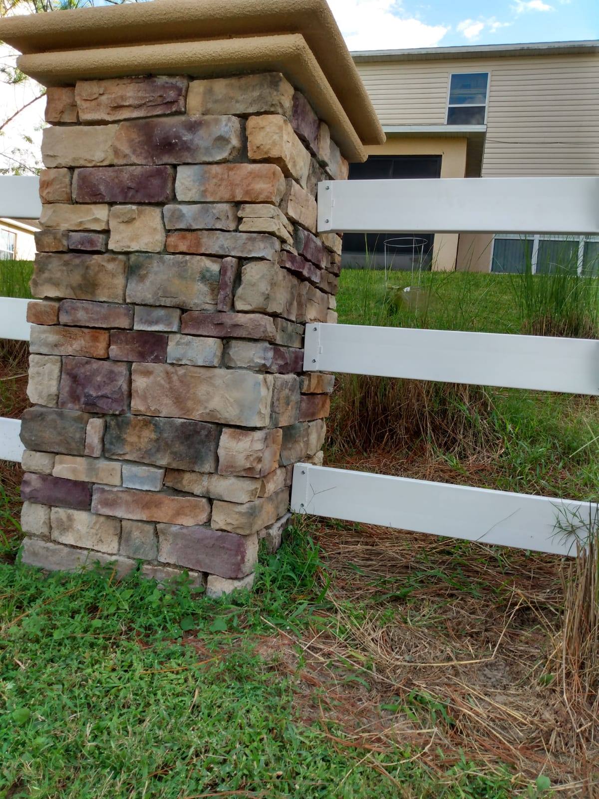 Vinyl ranch rail fence project by Fence Warehouse and Supply