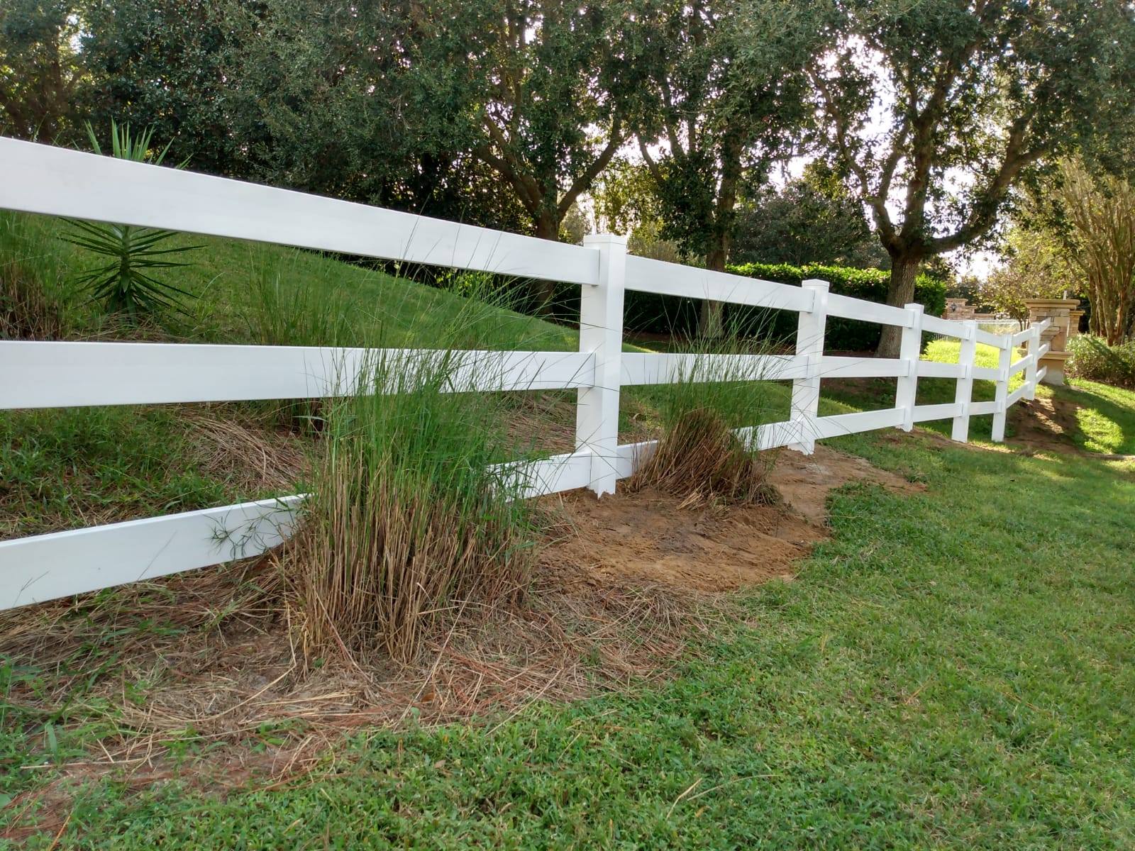 Vinyl ranch rail fence project by Fence Warehouse and Supply